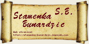 Stamenka Bunardžić vizit kartica